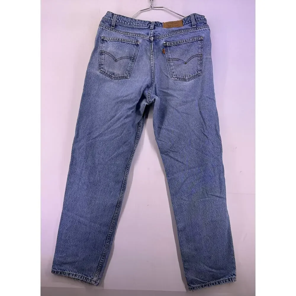 Vint Levi’s 550 Rare Orange Tab Light Blue Jeans Size 36/34